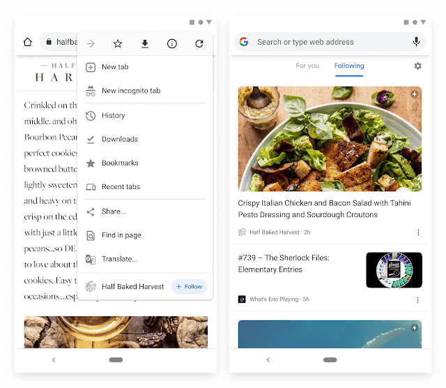 google chrome follow rss experiment