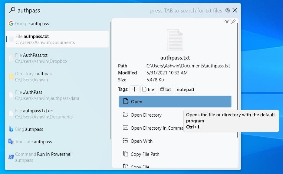 Fluent Search - search actions