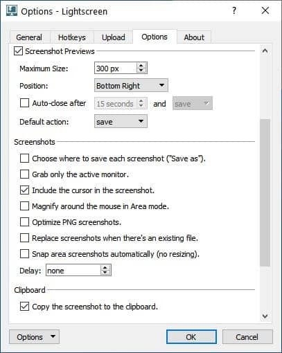 Lightscreen settings 2