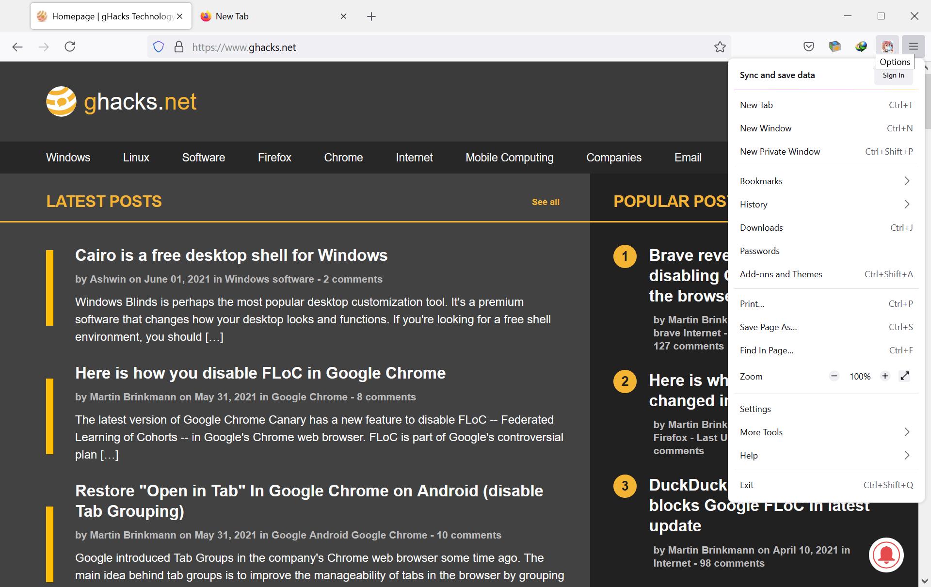 firefox new interface