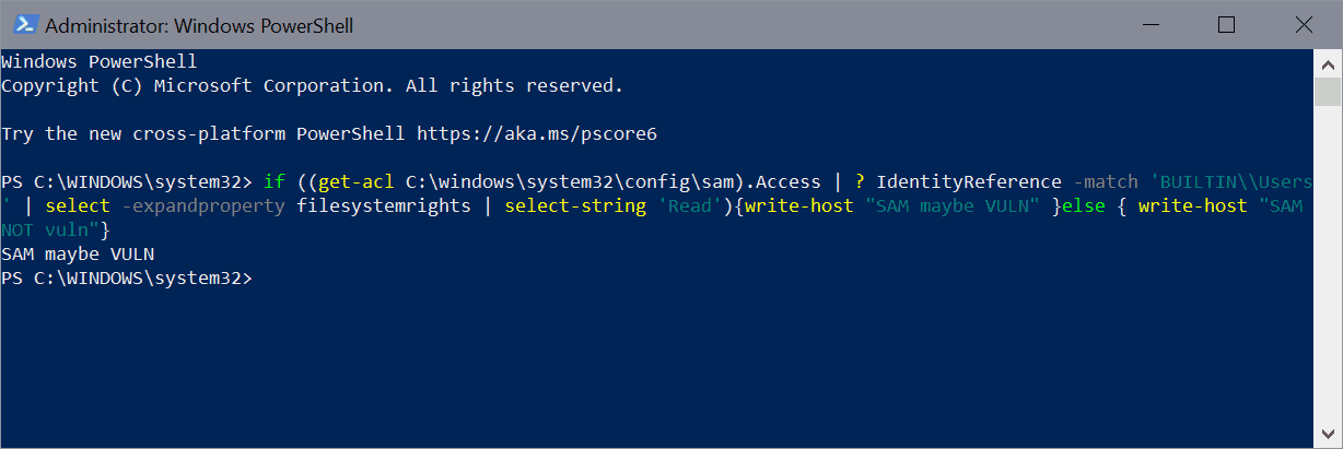 sam vulnerable check