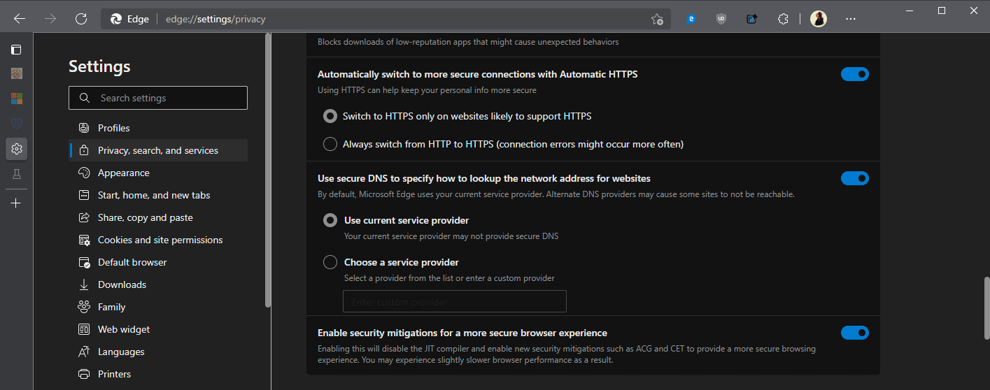 microsoft edge security mitigations