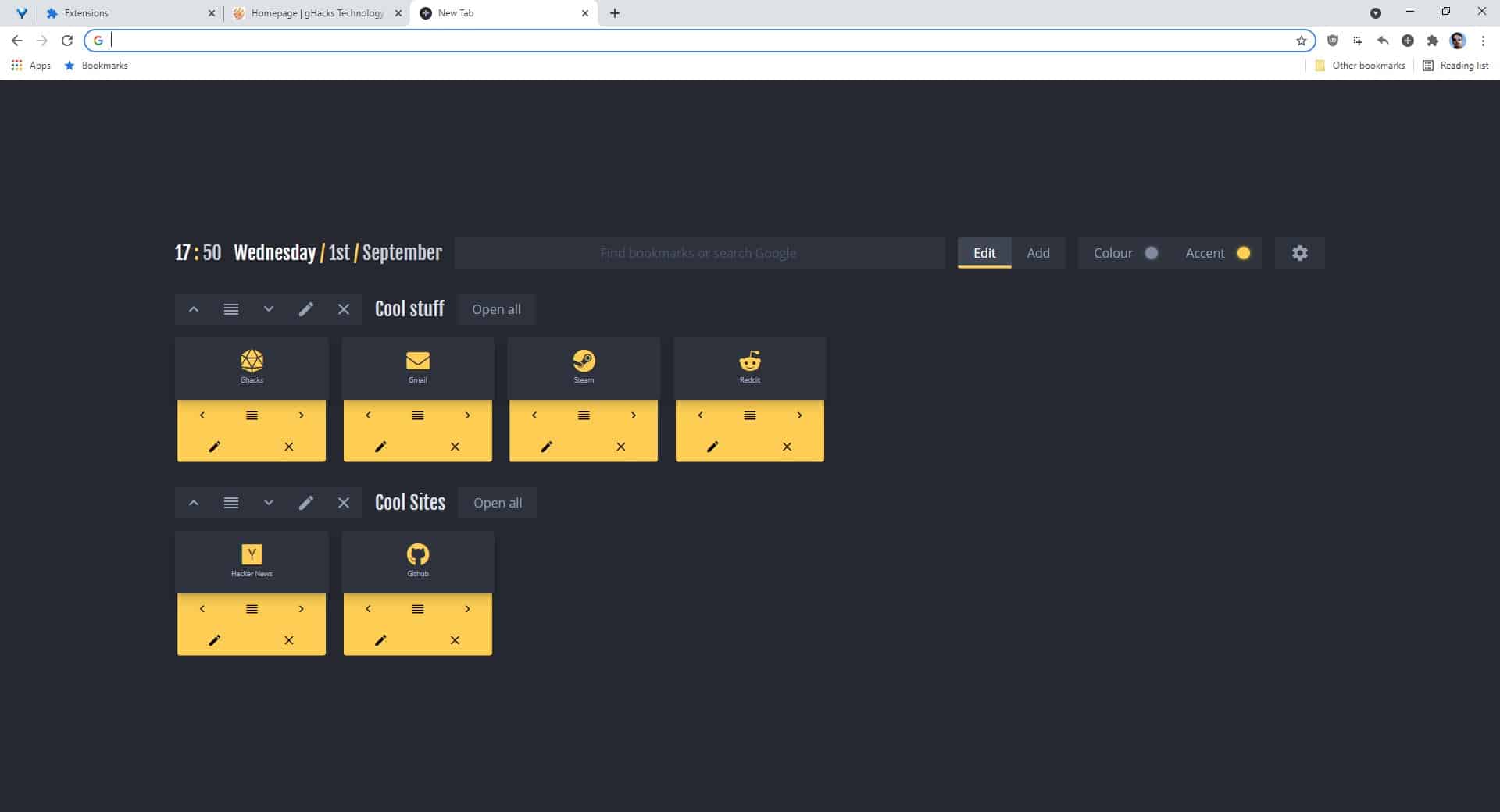 NightTab Chrome Extension