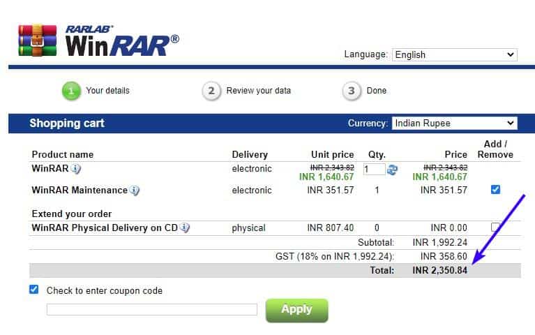 Price after honey coupon code