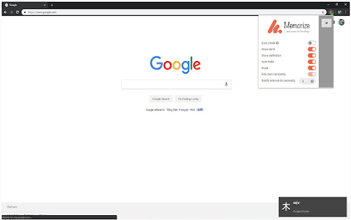 The Memorize Chrome browser extension tool offers many useful customization options.