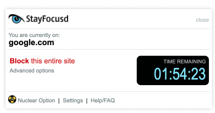 The StayFocusd Chrome extension 