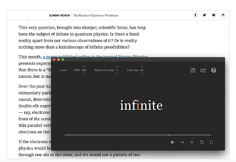 The SwiftRead Chrome extension helps you to increase your reading speed