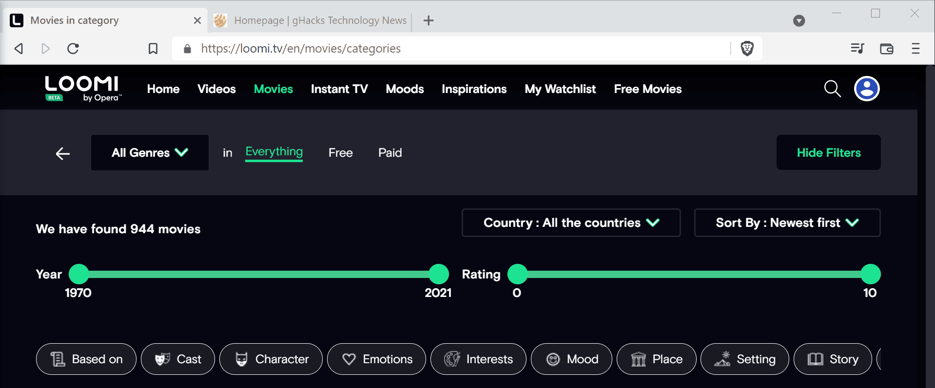 loomi content filters