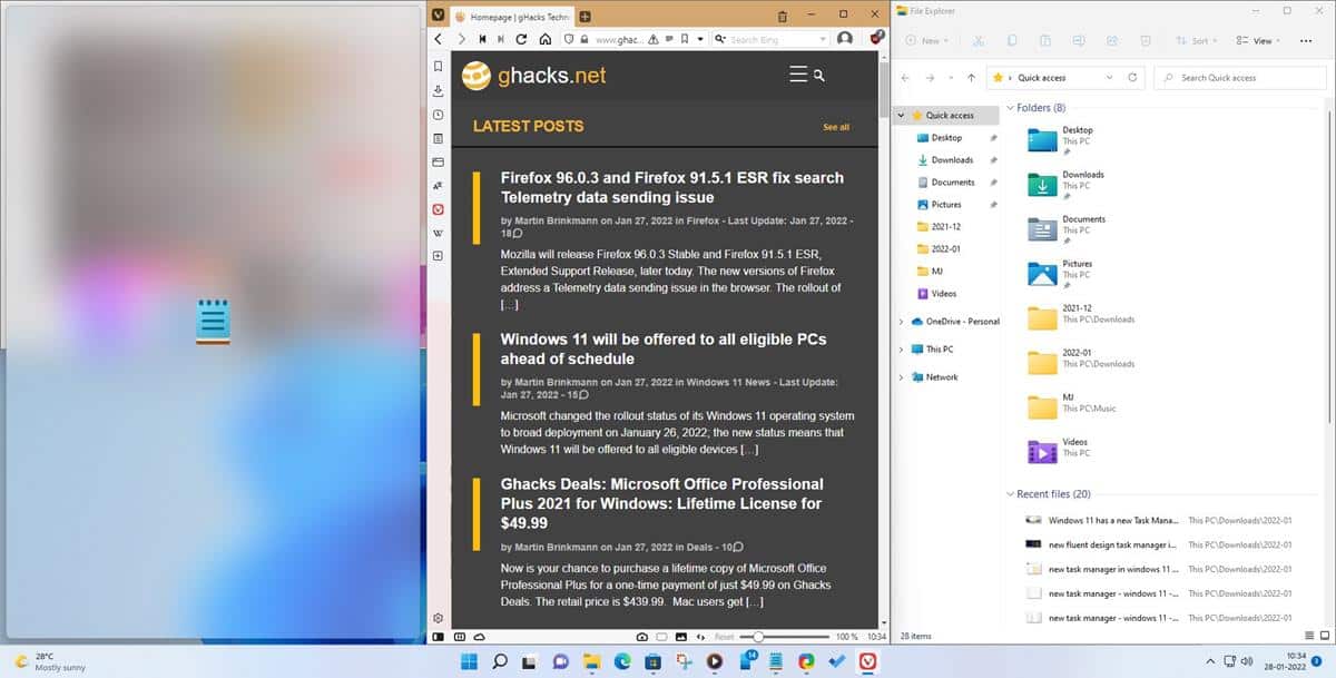 Windows 11 Snap Layouts acrylic effect app icon