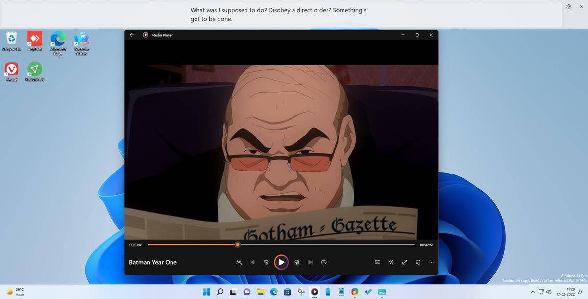 Windows 11 Insider Preview Build 22557 - Live Captions