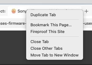 DuckDuckGo for Mac - tab bar menu