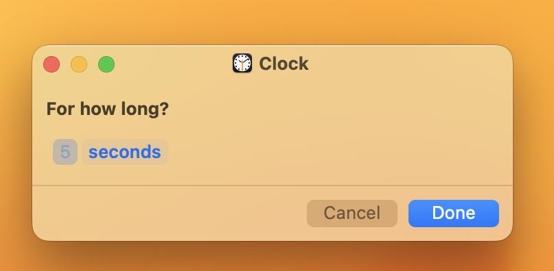 macOS Ventura Spotlight set a timer