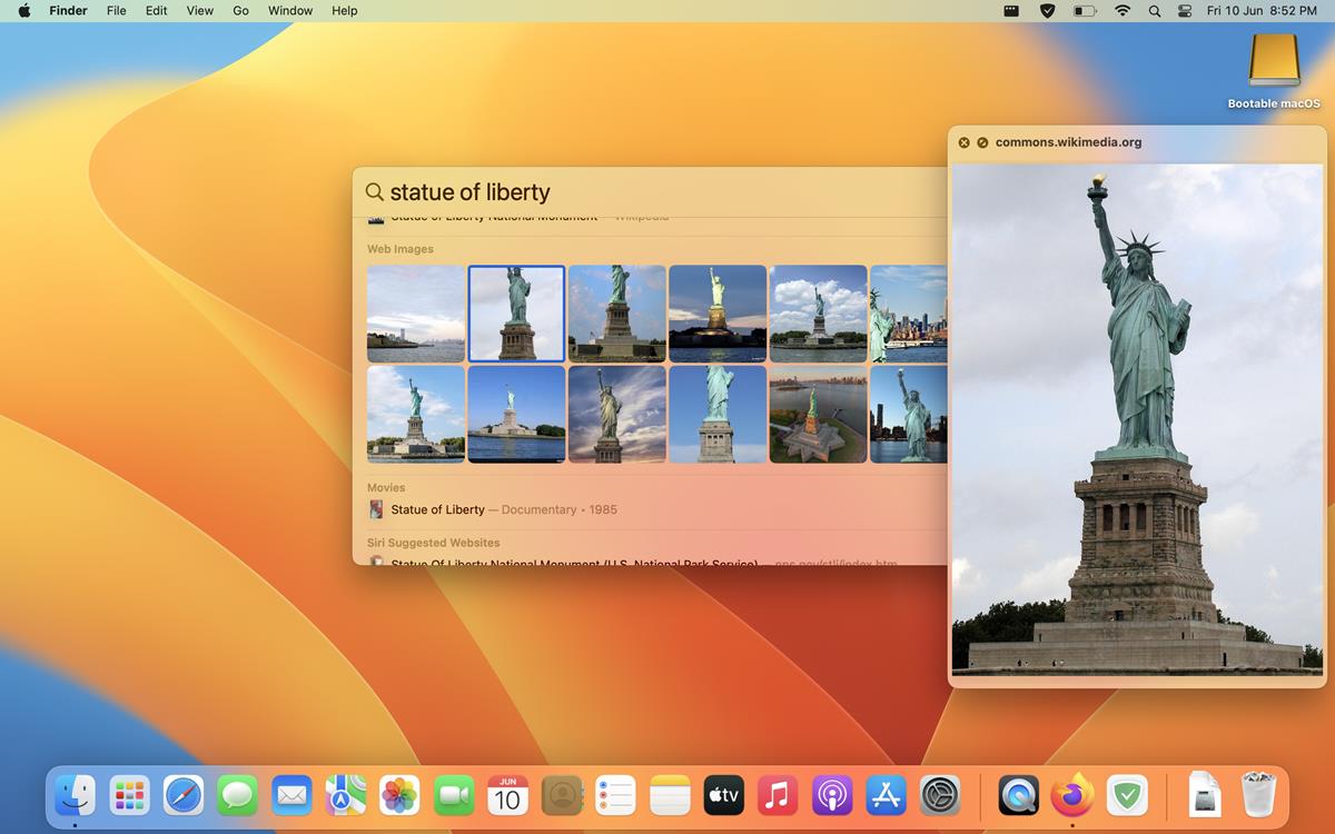 macOS Ventura spotlight quick look