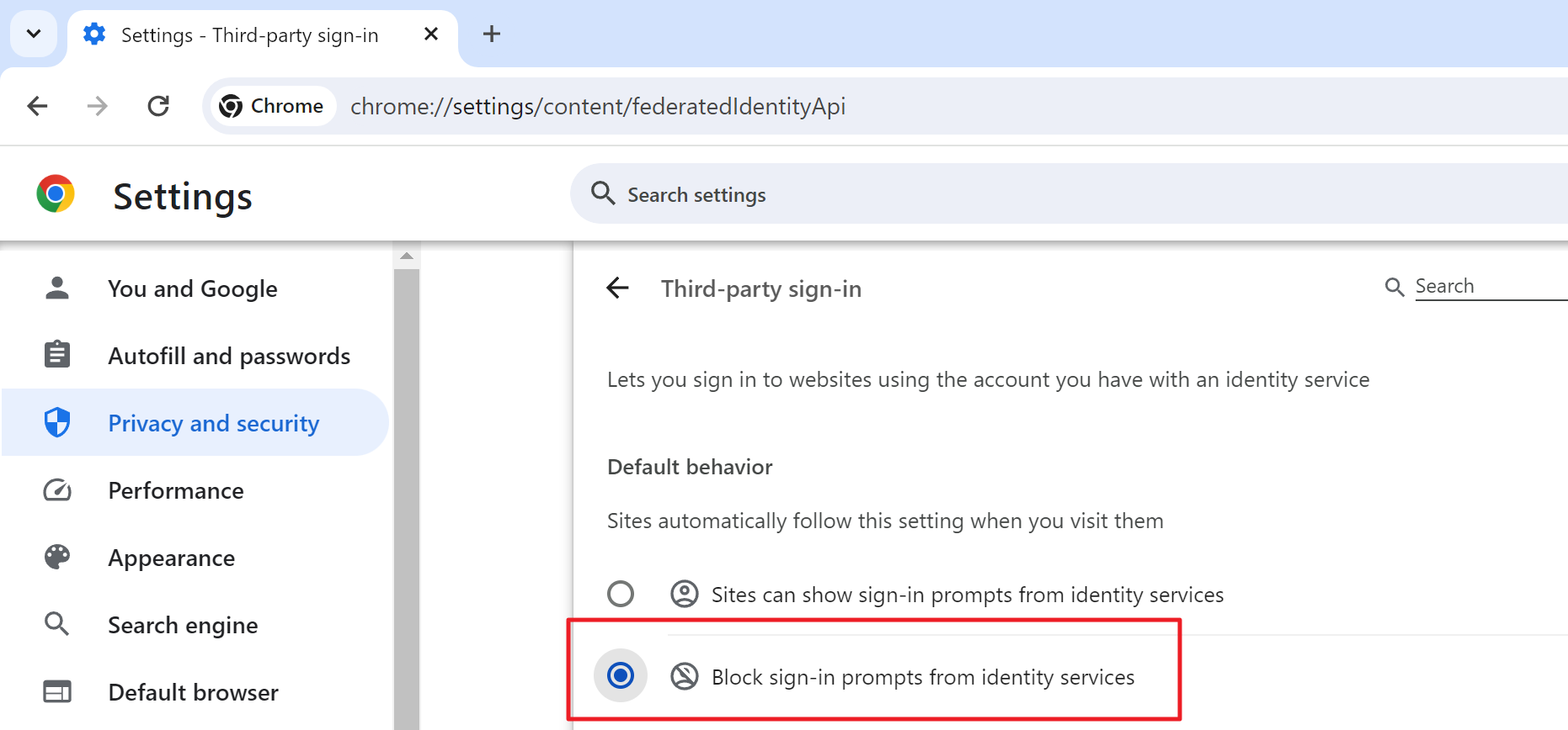 Chrome Block Sign-in Prompt