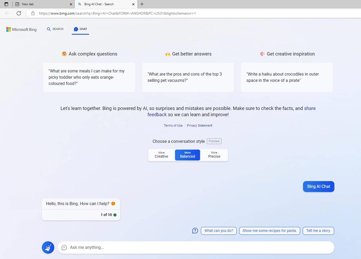 Bing AI Chat turn limit increased