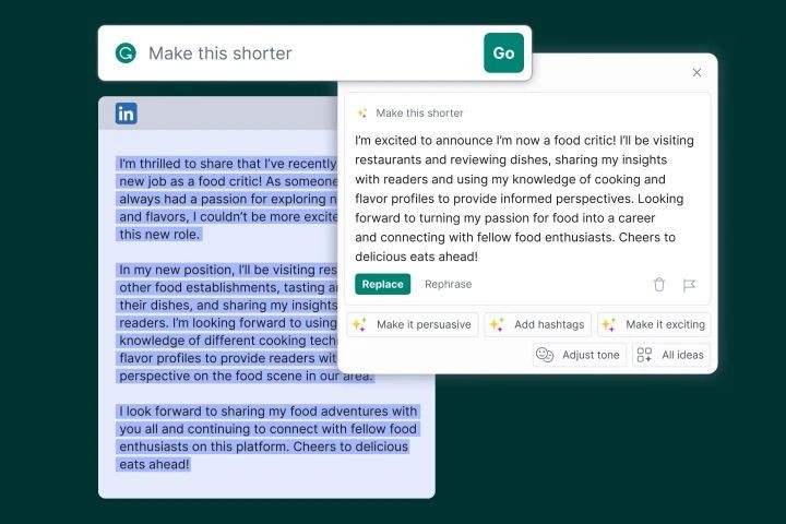 Grammarly's Generative AI Tool, GrammarlyGo