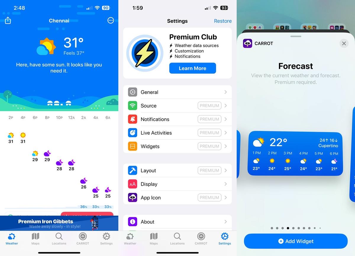 carrot weather premium features