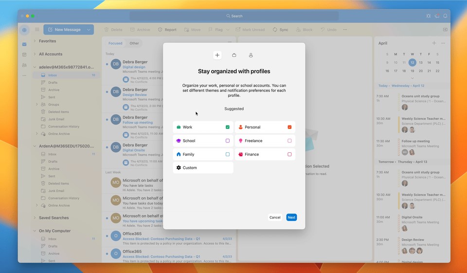 How to add a profile in Microsoft Outlook for Mac