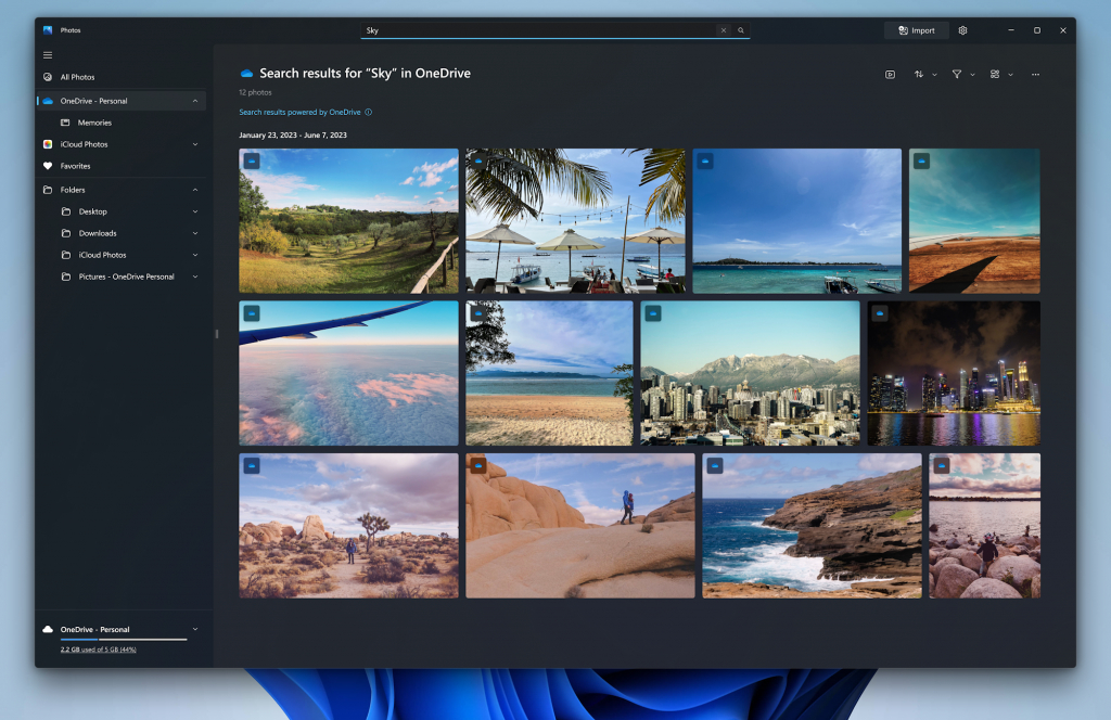 Windows 11 Search for Photos by content or location