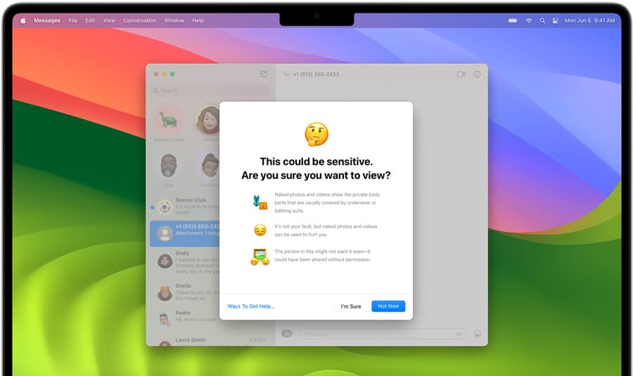 communication safety in macos 14 sonoma