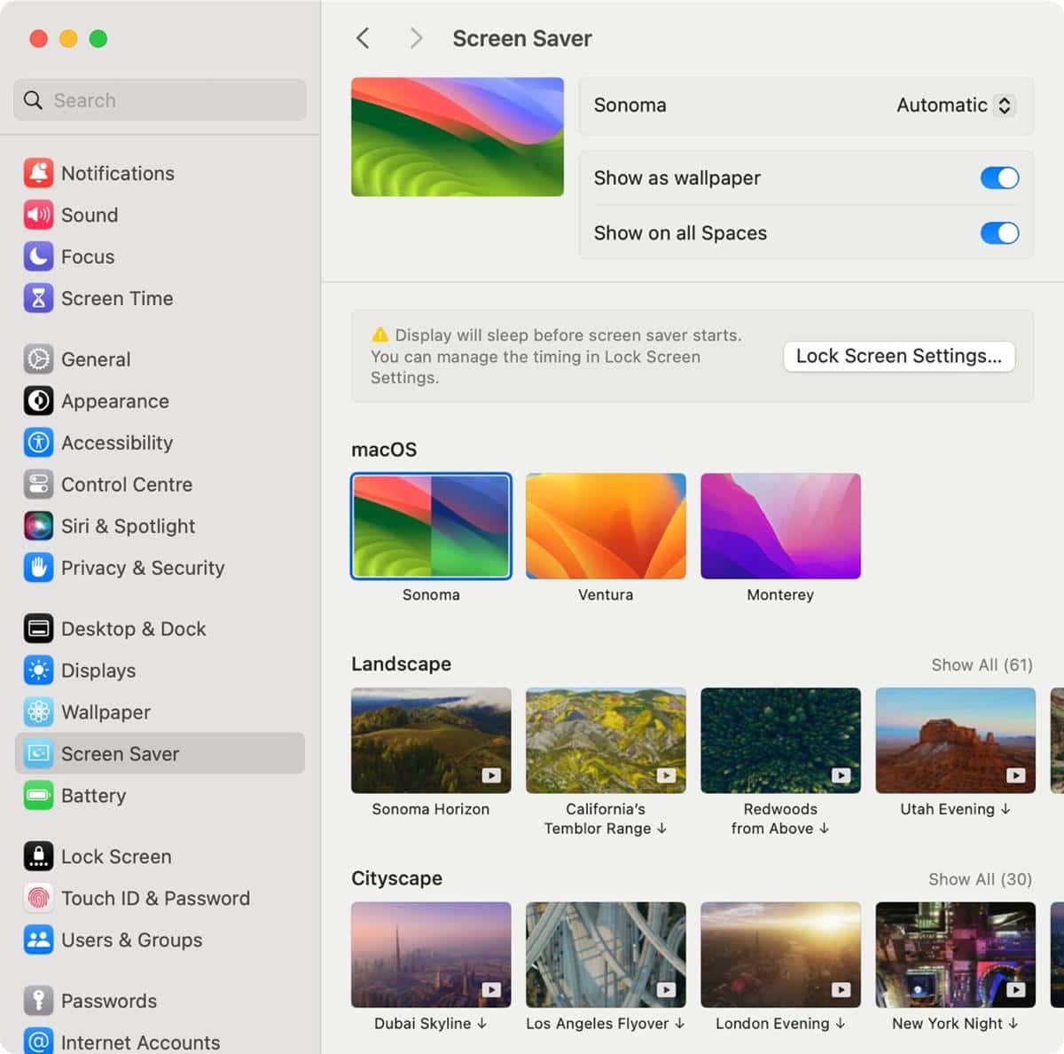 macOS 14 Sonoma screen savers