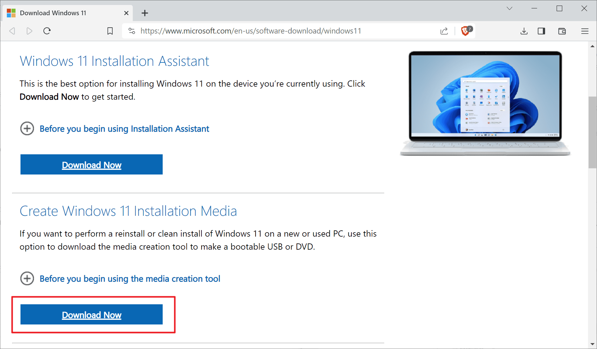 create windows 11 installation media