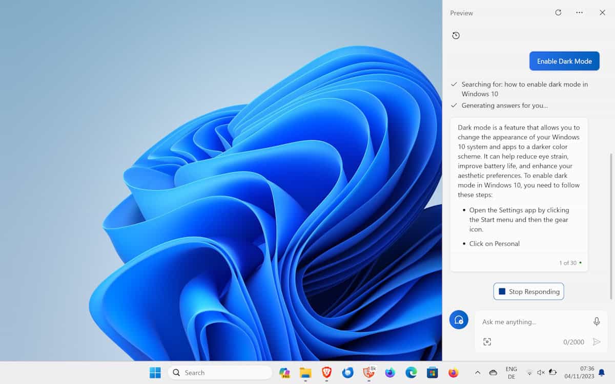 windows copilot commands