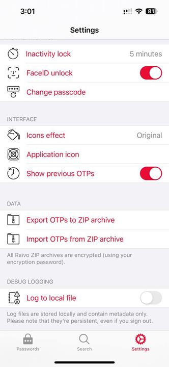how to export 2fa tokens from raivo otp