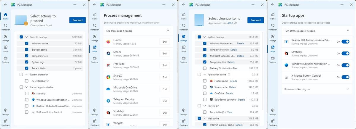 Microsoft PC Manager Windows 10 and 11 interface