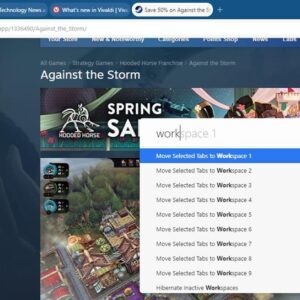 Workspaces now support Quick Commands in Vivaldi