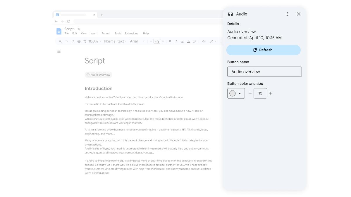 Google Docs introduces audio overviews to help users correct writing mistakes