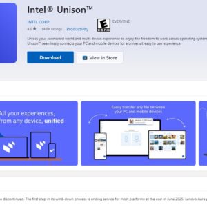 Intel Unison app to be discontinued in June 2025