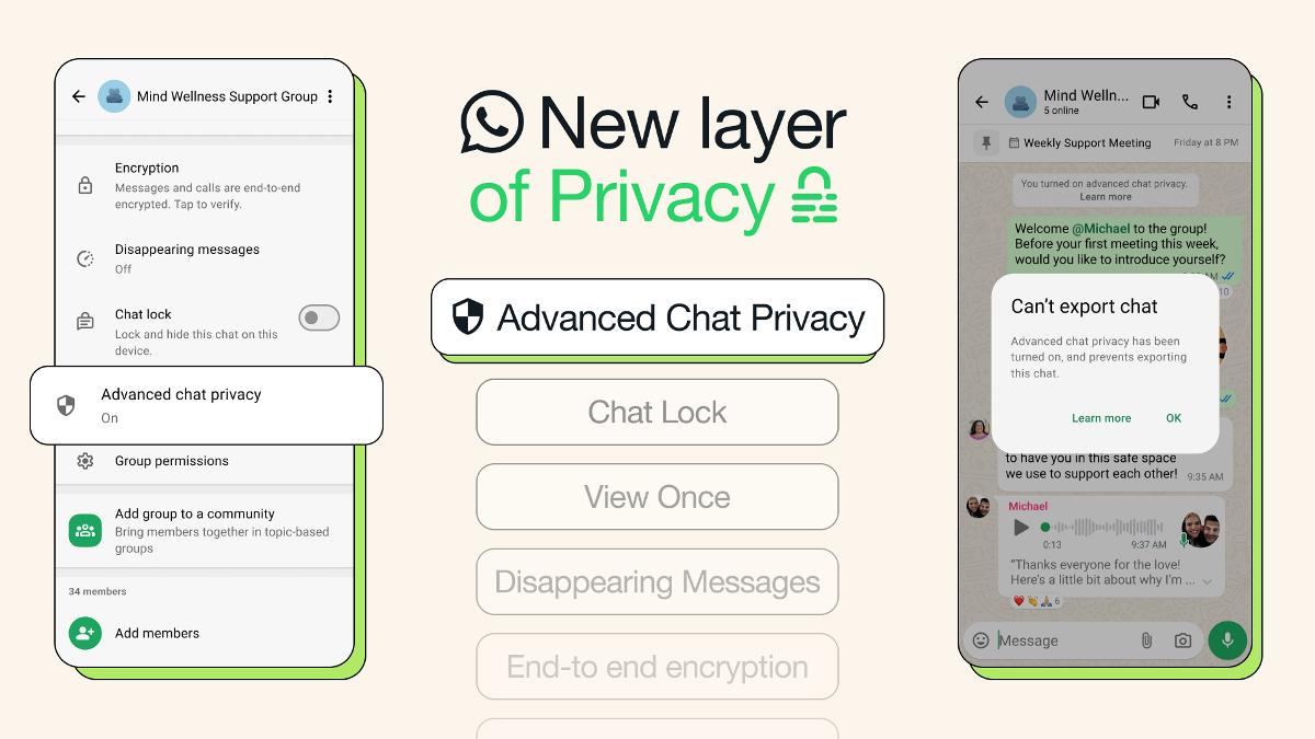 WhatsApp introduces Advanced Chat Privacy to improve user security
