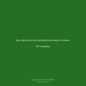 Green Screen error Windows